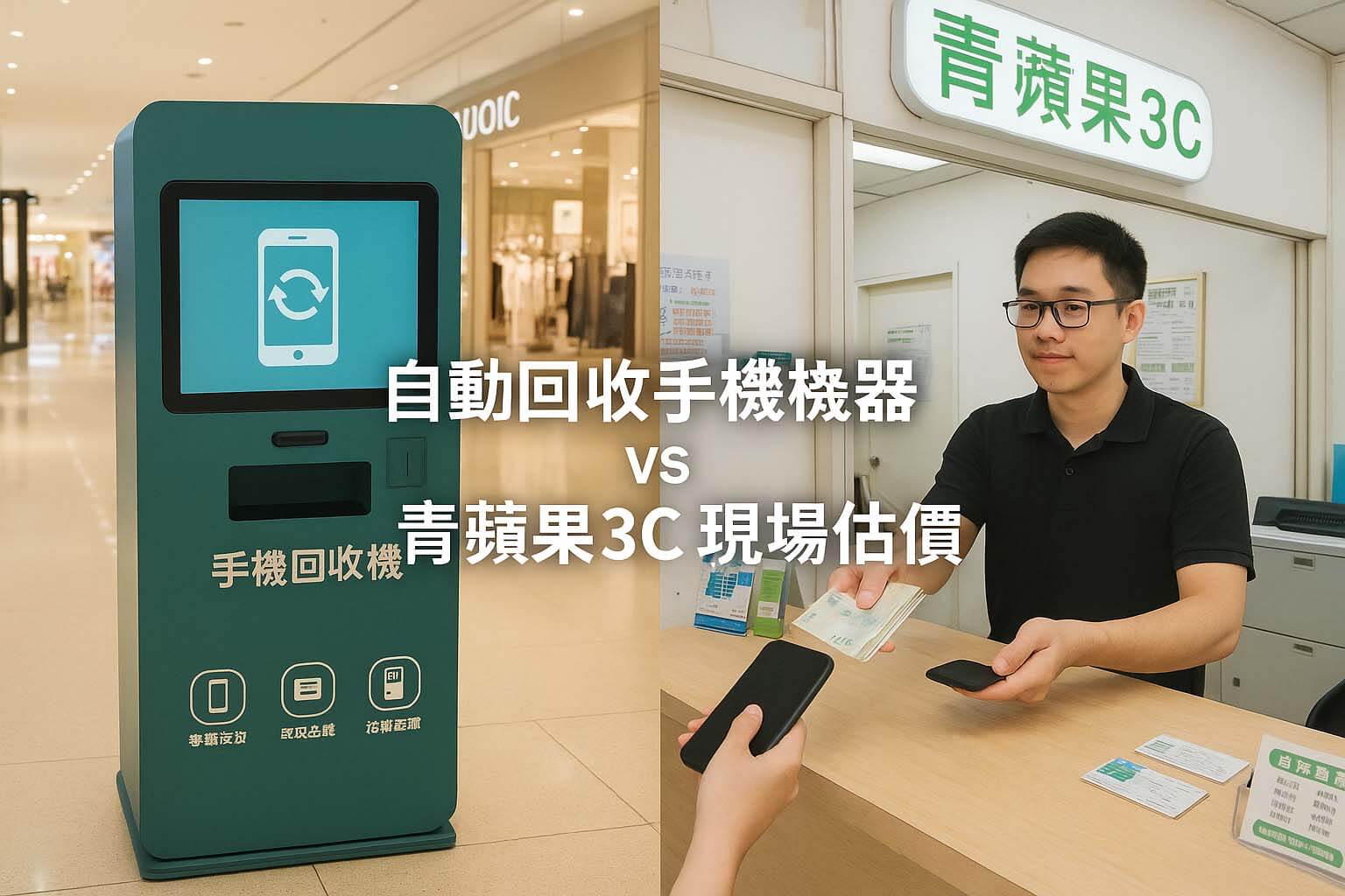 青蘋果3C 自動回收手機機器比較（BUNNIT 手機回收 vs 現場估價）