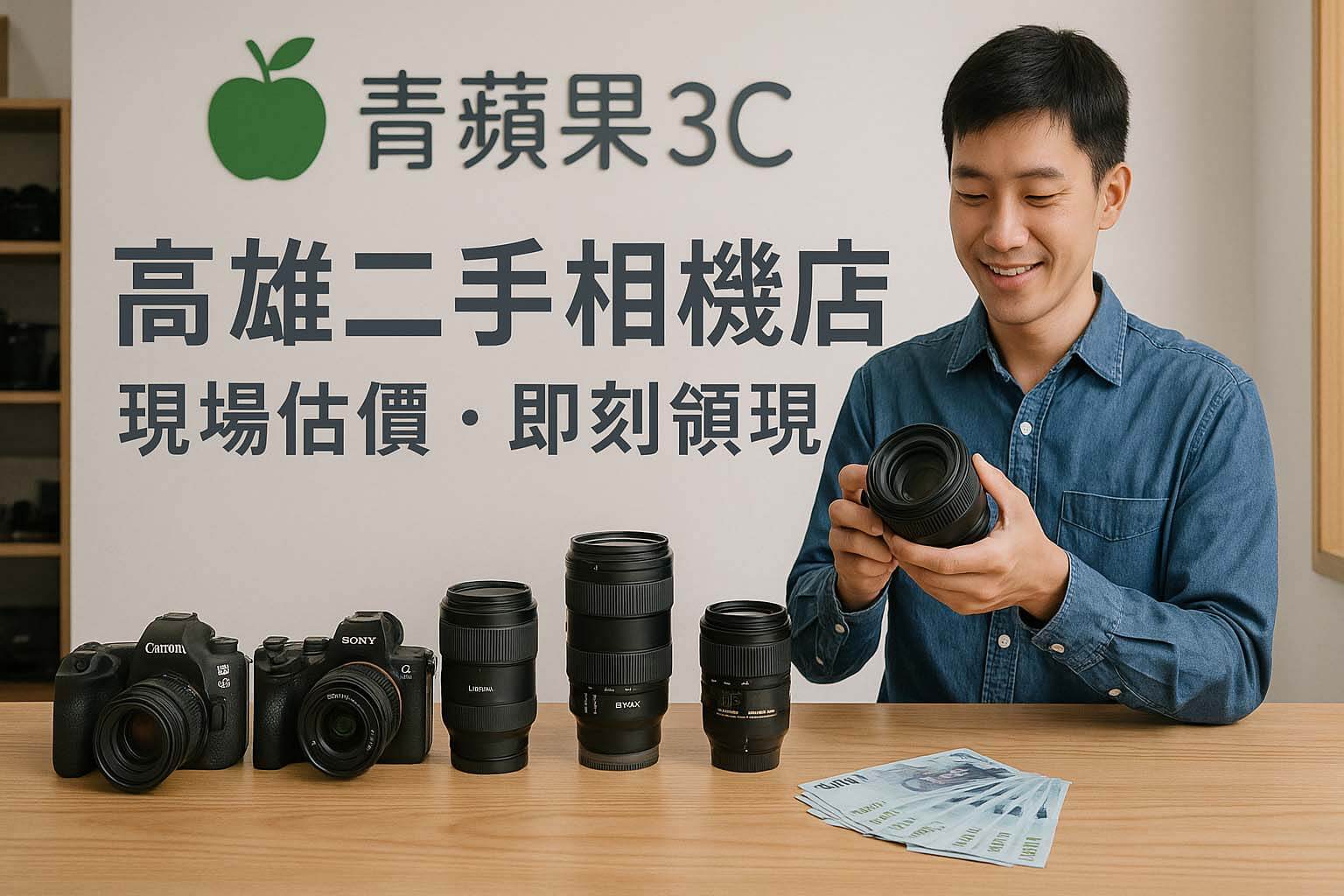 青蘋果3C 高雄二手相機店|相機收購回收與估價流程(現場估價・即刻領現)